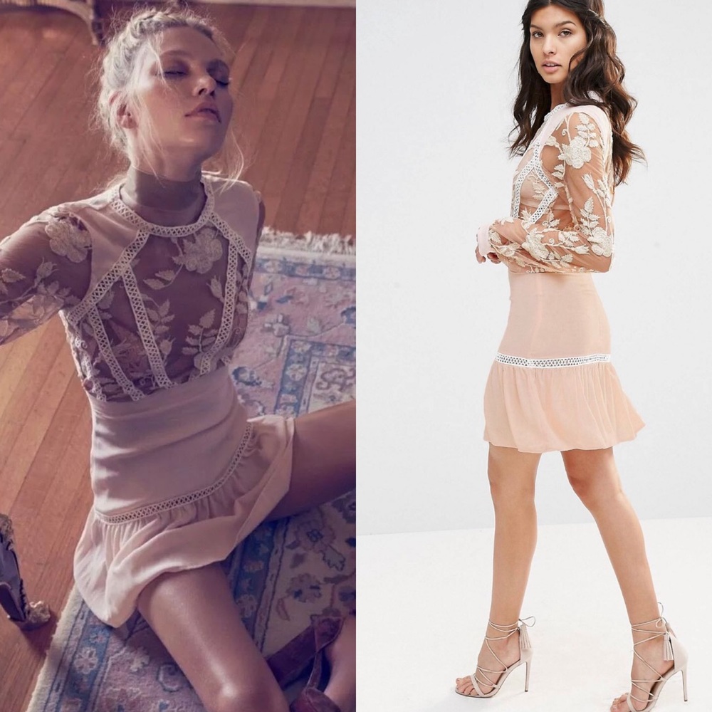 NEW For Love & Lemons Emelia Embroidered Dress